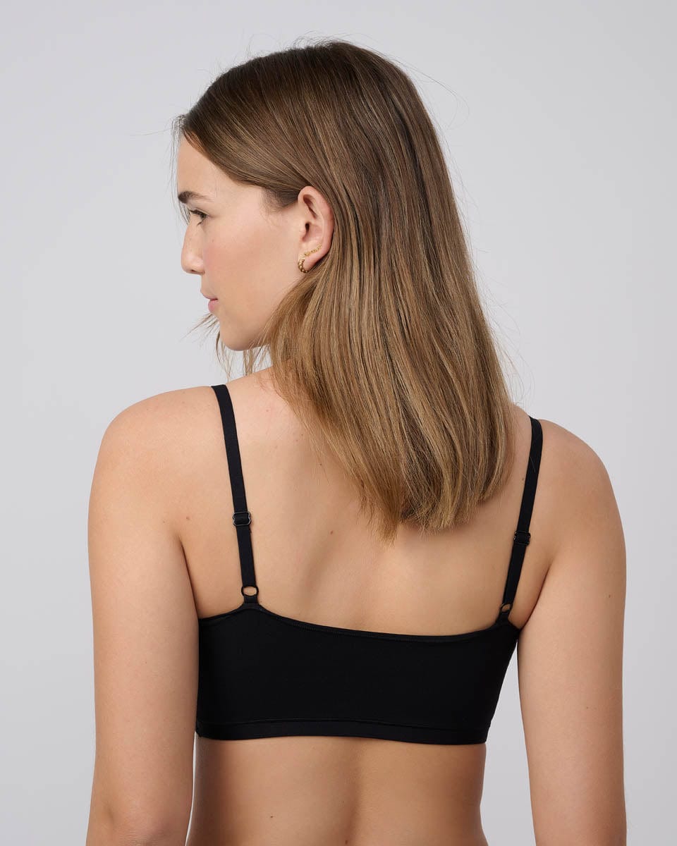 ברלט ללא ריפוד במפתח scoop עגול - BLACK – תמונה 3