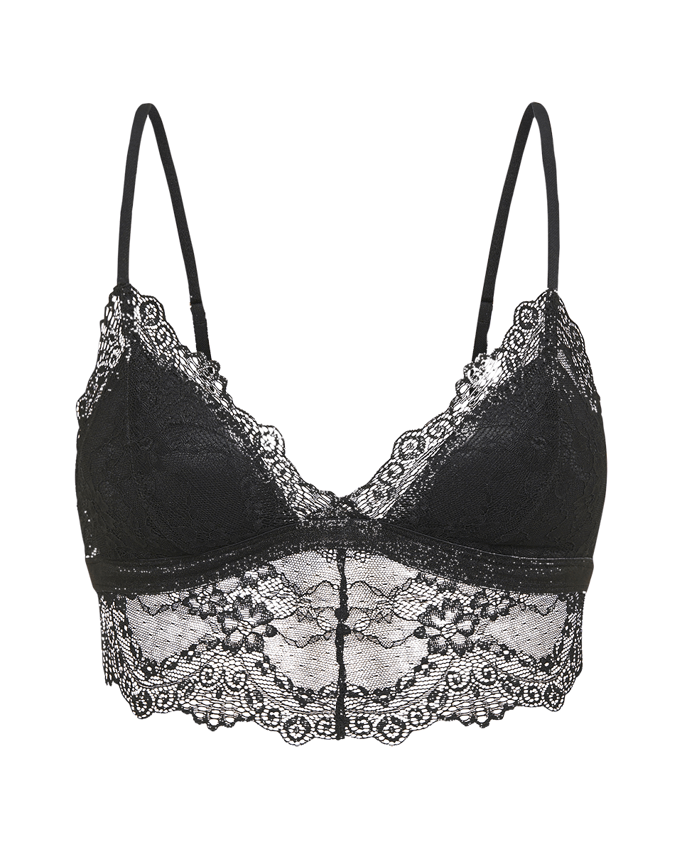 ברלט משולשים כריות מובנות מתחרה עדינה ורומנטית - BLACK – תמונה 5