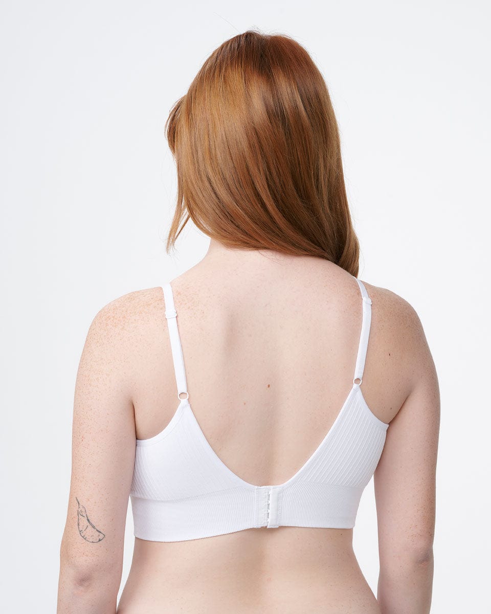 ברלט סימלס ריב ארוכה במפתח V עם ריפוד נשלף - WHITE – תמונה 7