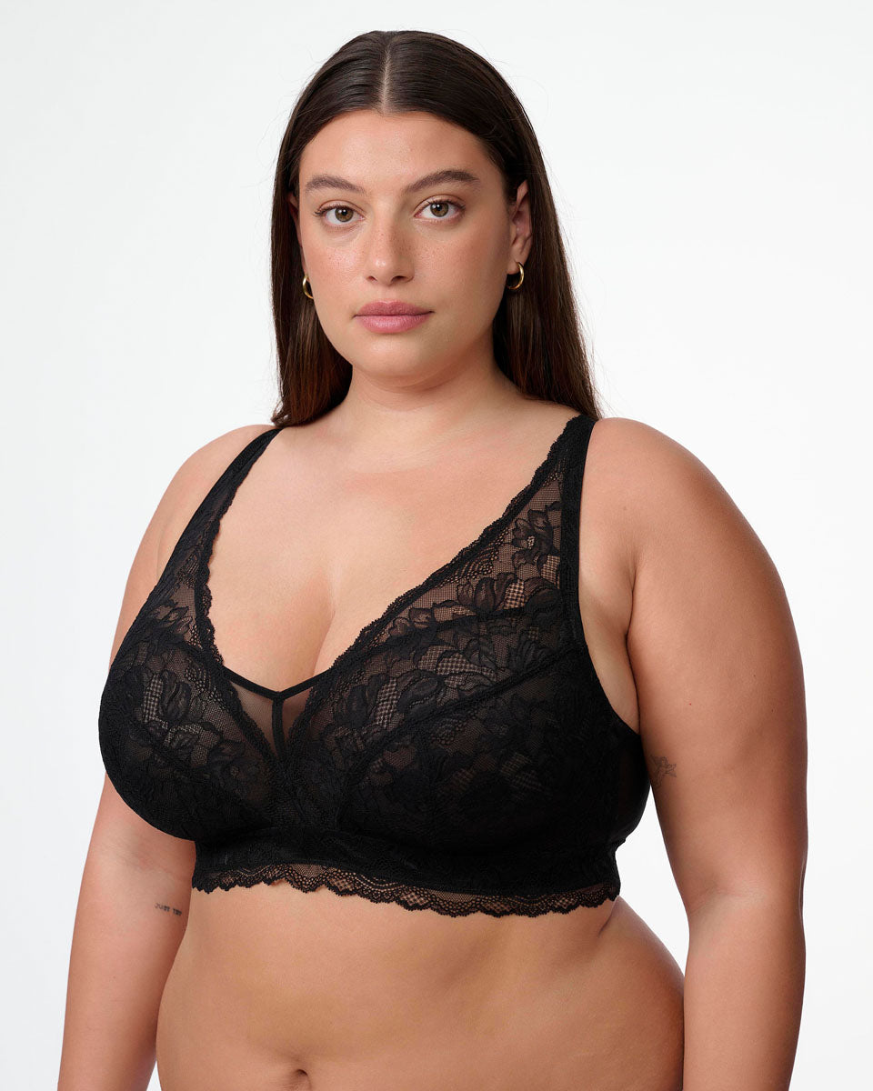 ברלט תחרה בשילוב רשת ללא ברזלים וללא ריפוד