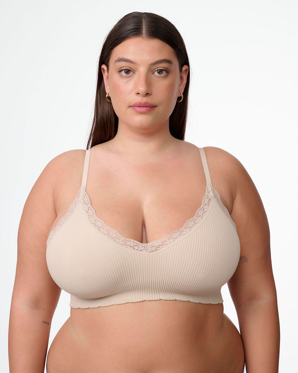 ברלט סימלס ריב עם ריפוד נשלף ותחרה עדינה