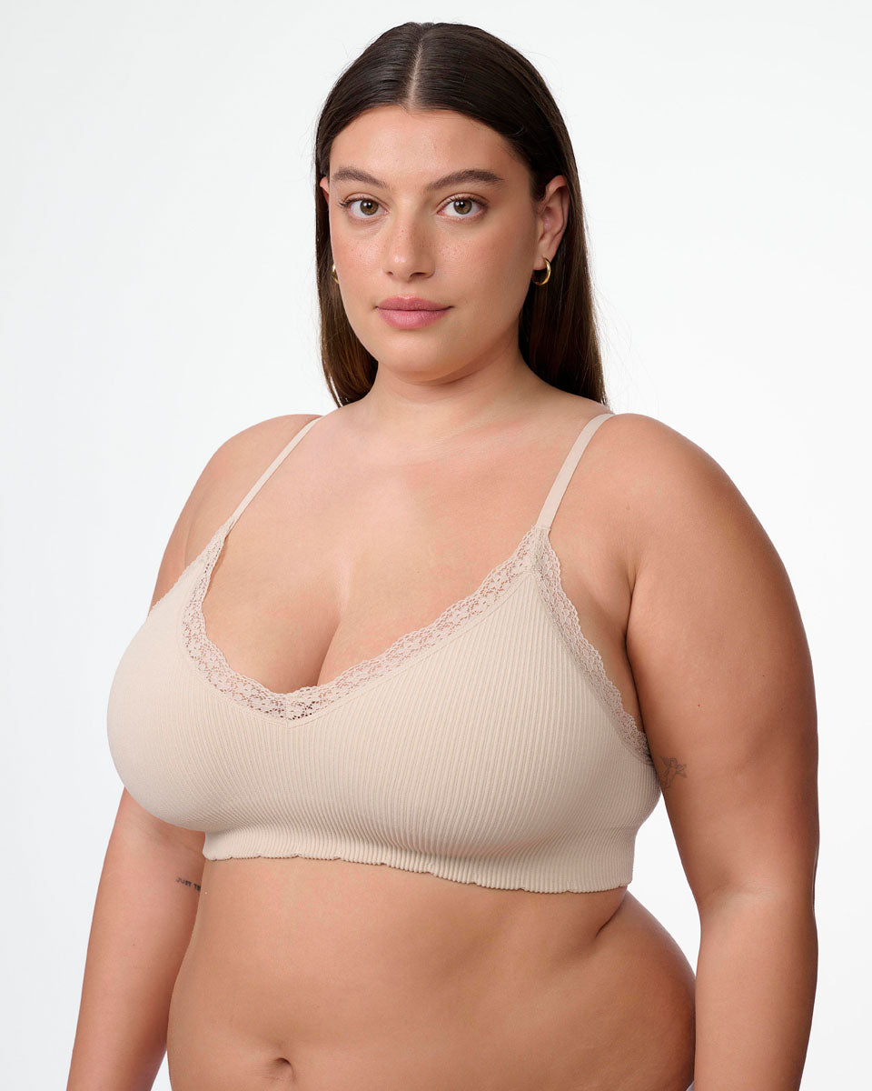 ברלט סימלס ריב עם ריפוד נשלף ותחרה עדינה