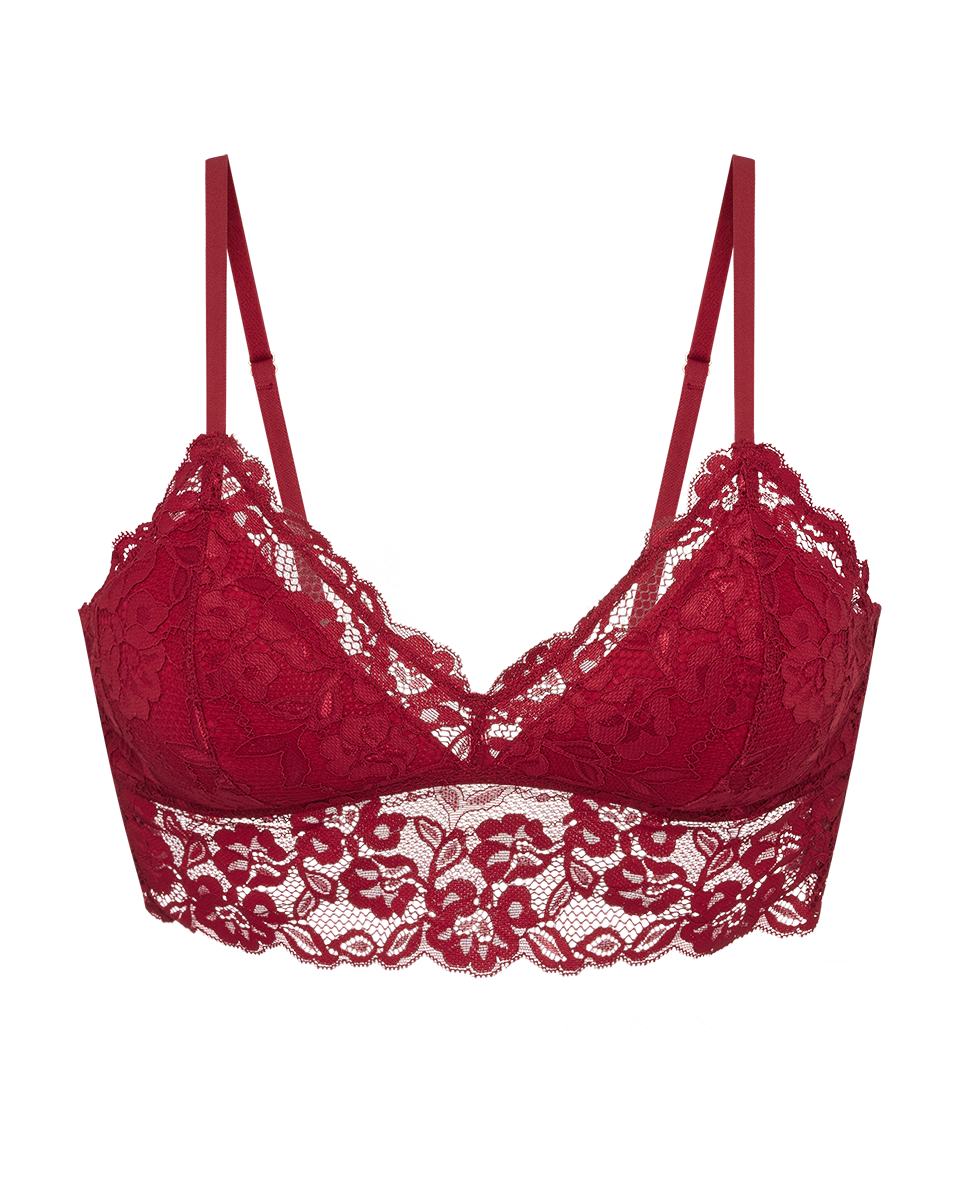 ברלט תחרה עם ריפוד פנימי נשלף וללא ברזל - RUBY RED