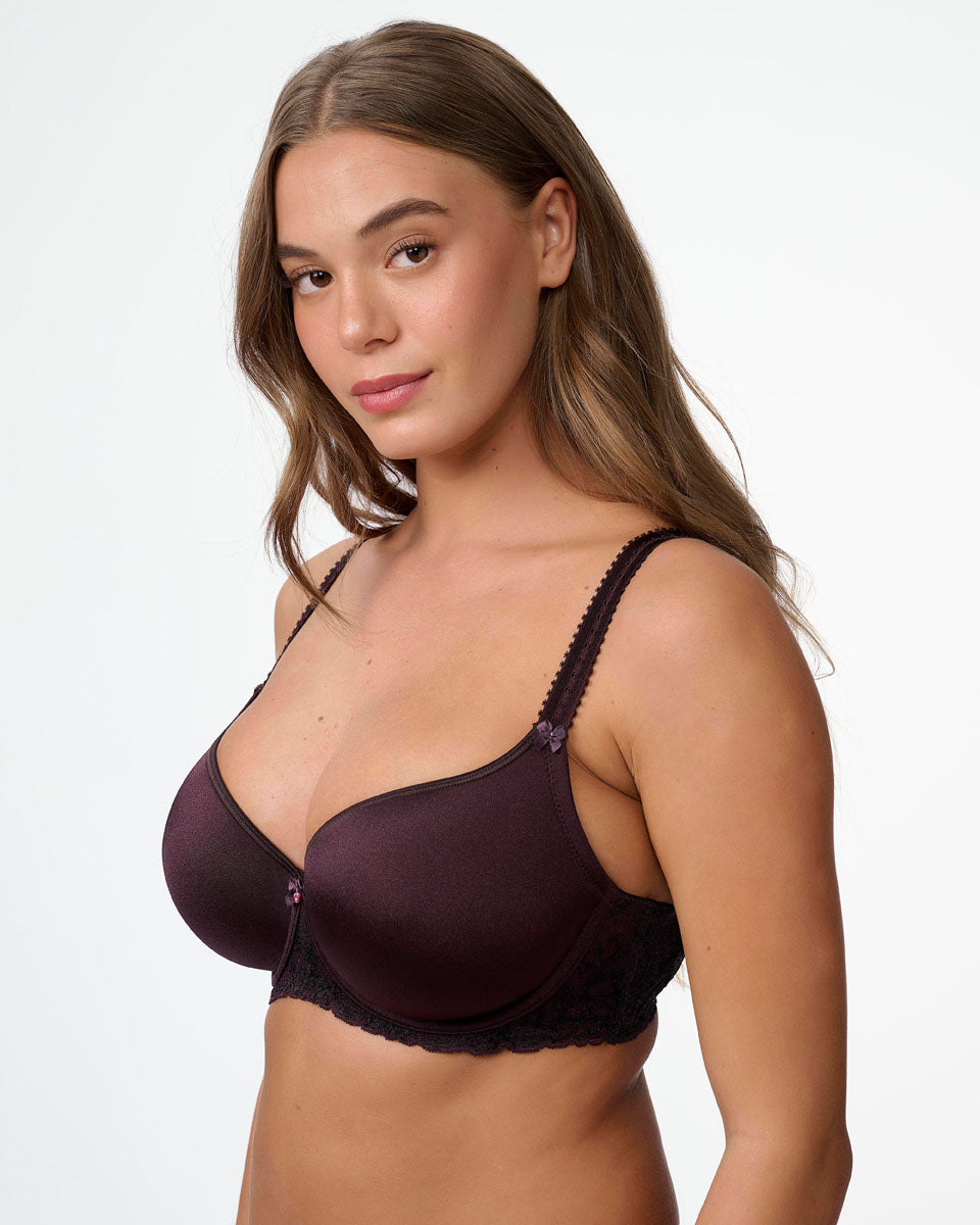 חזייה מרופדת עם ברזלים בשילוב תחרה - BERRY