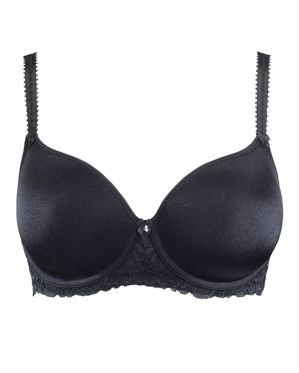 חזייה מרופדת עם ברזלים בשילוב תחרה - שחור – תמונה 4