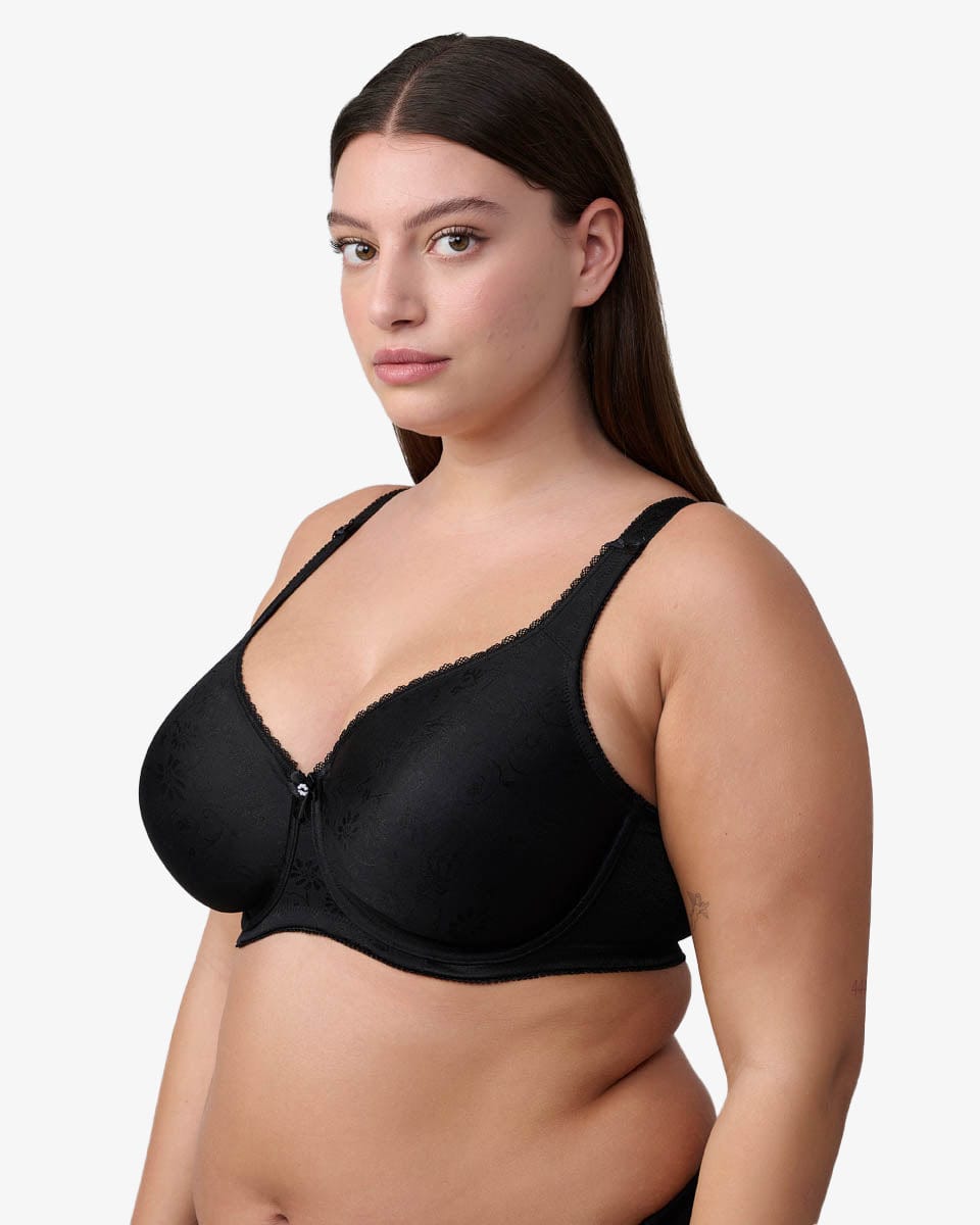 חזיית מינימייזר ללא ריפוד ועם ברזלים - שחור – תמונה 2