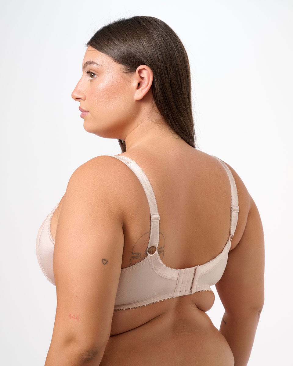 חזייה ללא ריפוד עם ברזלים מבד מנומר עדין - PALE NUDE – תמונה 3