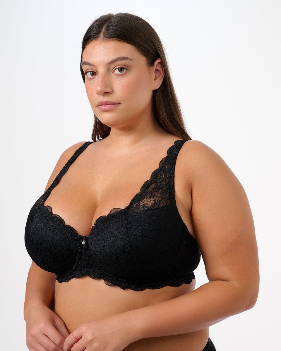 חזייה מרופדת עם ברזלים מתחרה דומיננטית - BLACK – תמונה 2