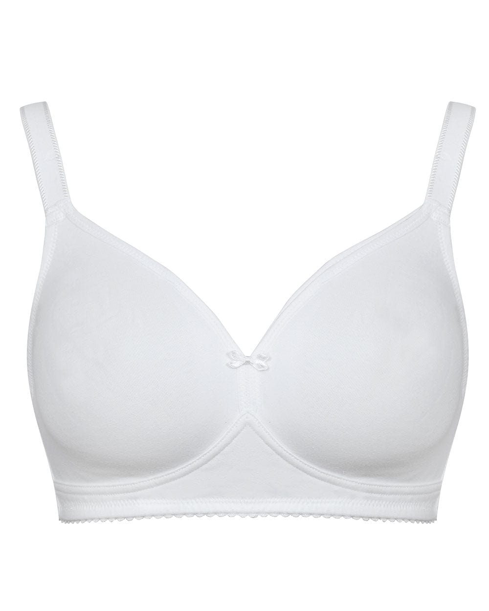 חזיית כותנה ללא ריפוד וללא ברזלים - WHITE – תמונה 4