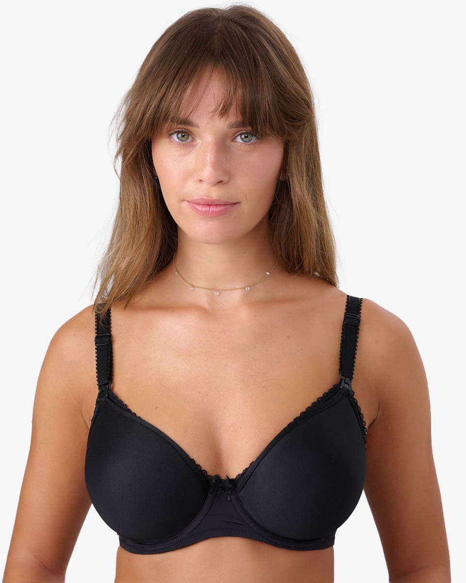 חזיית הנקה מריפוד ספייסר קל עם ברזלים - BLACK – תמונה 1