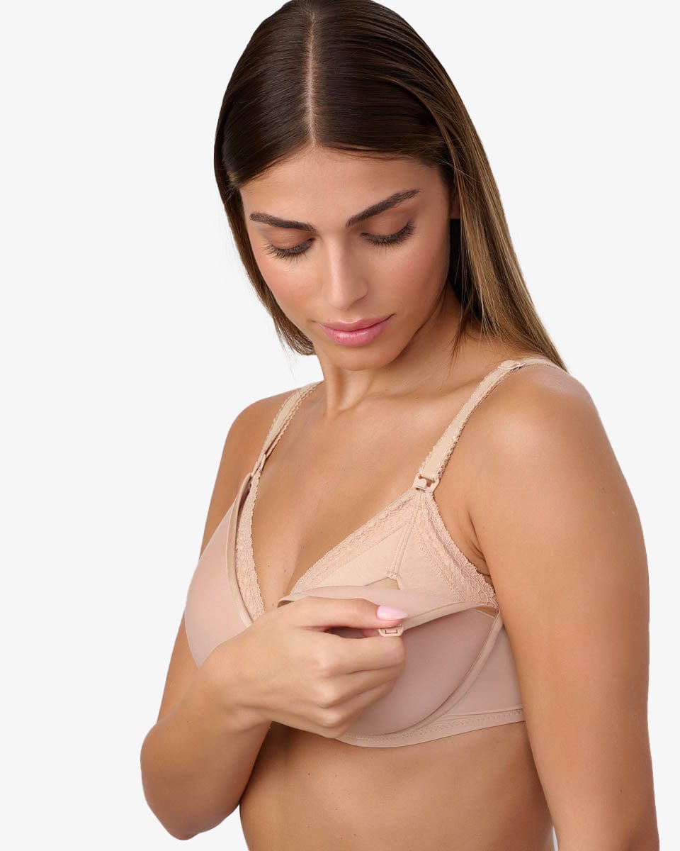 חזיית הנקה מריפוד ספייסר קל עם ברזלים - NUDE – תמונה 1