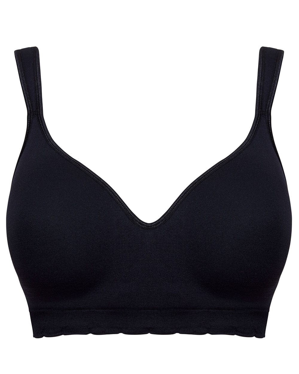 חזיית סימלס מרופדת ללא ברזלים עם כתפיות מתרחבות - BLACK – תמונה 4