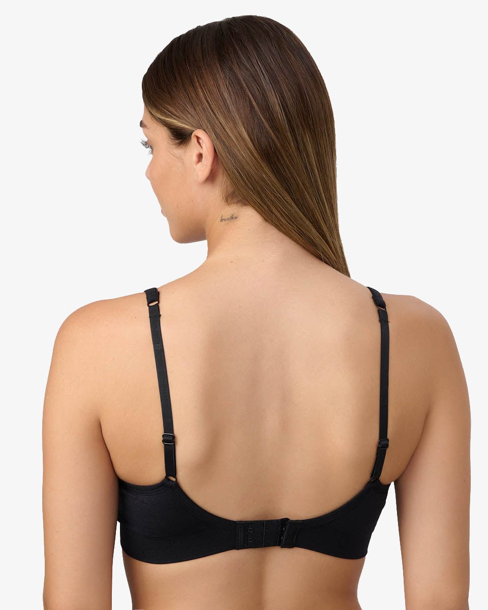 חזיית סימלס מרופדת ללא ברזלים בגזרת משולשים - BLACK – תמונה 3