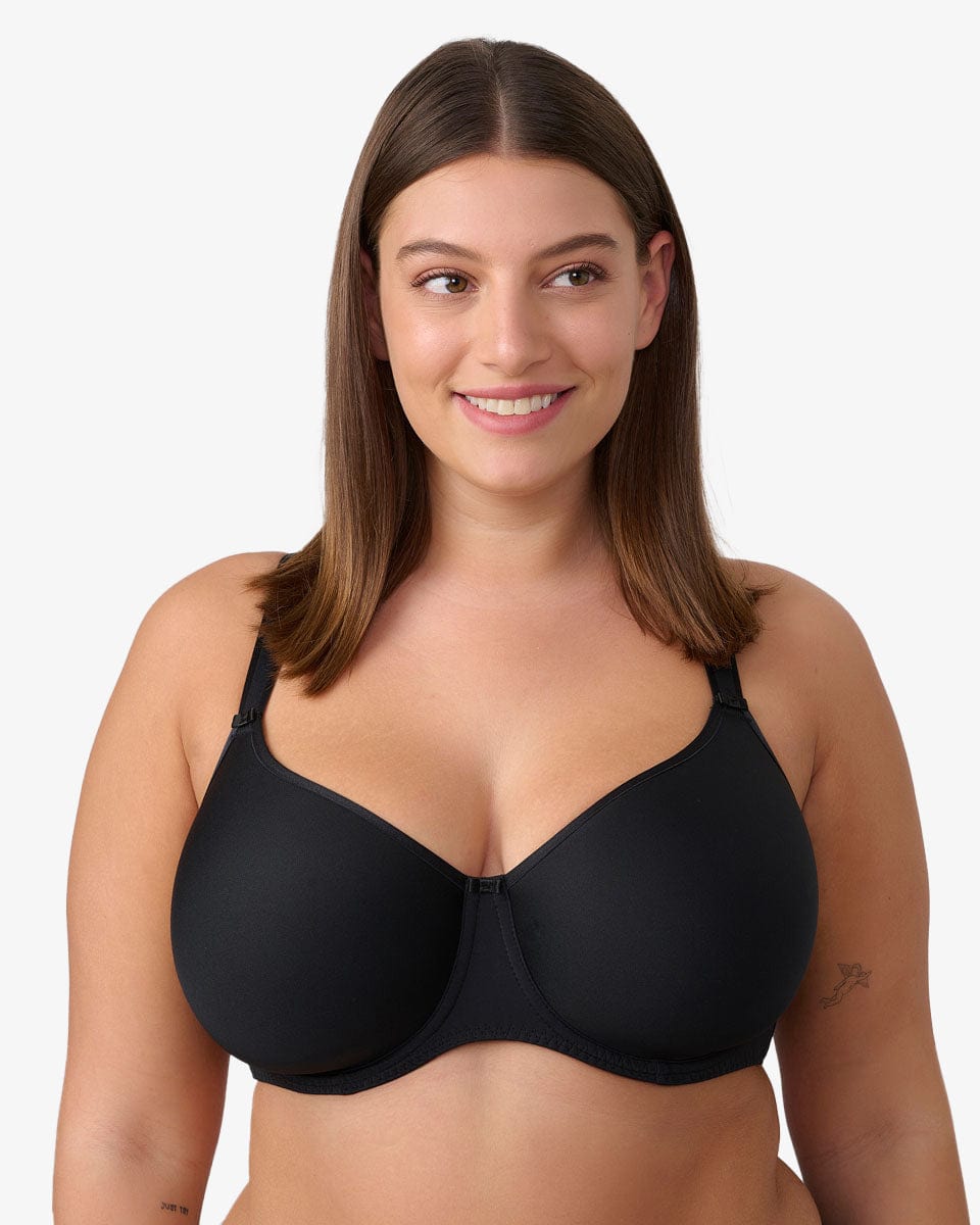 חזיית ספייסר עם ברזלים עד למידות גדולות - BLACK – תמונה 1