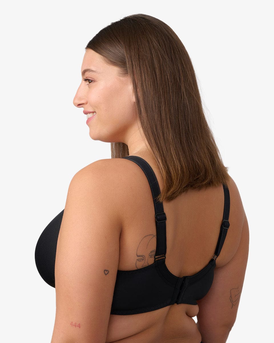 חזיית ספייסר עם ברזלים עד למידות גדולות - BLACK – תמונה 3