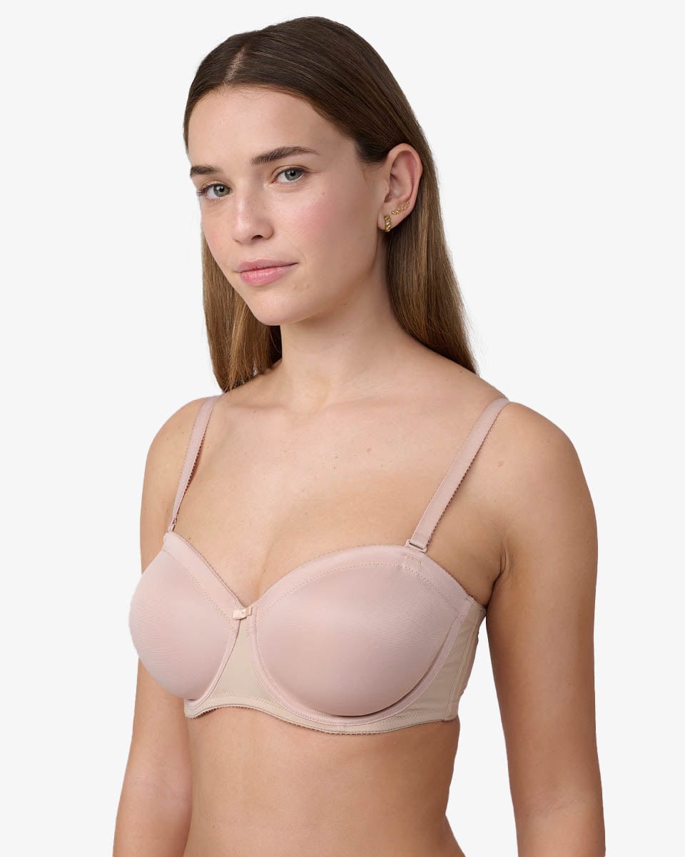 חזיית סטרפלס ללא ריפוד עם ברזלים - NUDE – תמונה 2