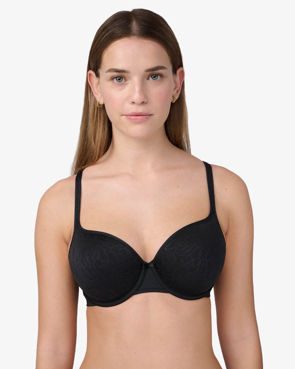 חזיית ספייסר מרופדת זאקרד עם ברזלים - BLACK – תמונה 1