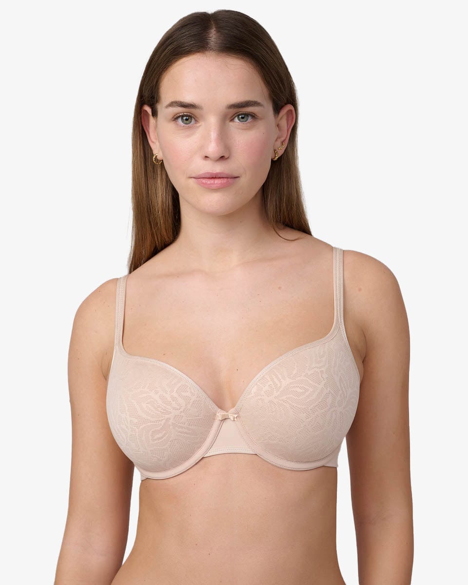 חזיית ספייסר מרופדת זאקרד עם ברזלים - NUDE – תמונה 1