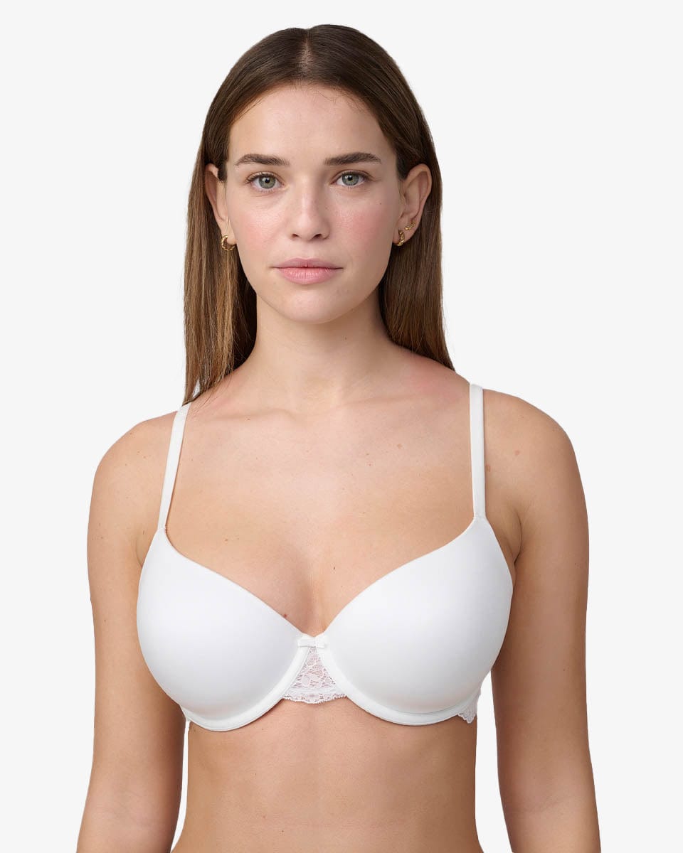חזייה מרופדת עם ברזלים בטכנולוגיית MEMORY BRA - IVORY – תמונה 1