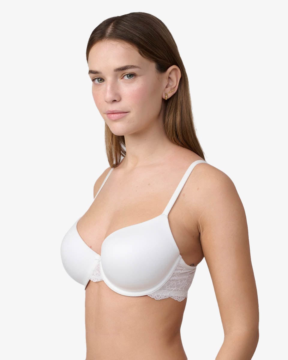חזייה מרופדת עם ברזלים בטכנולוגיית MEMORY BRA - IVORY – תמונה 2
