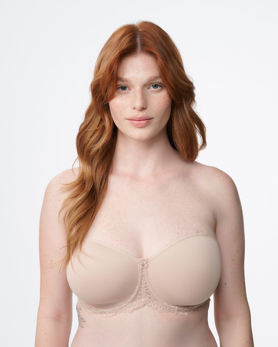 חזיית סטרפלס עם כוס ספייסר - NUDE – תמונה 8