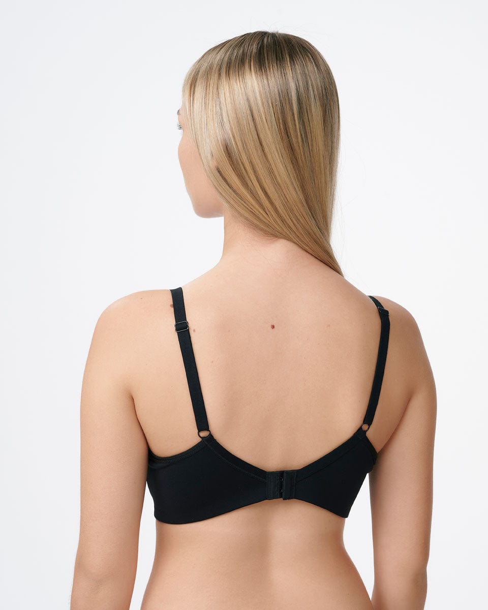 חזיית ללא ריפוד עם ברזלים עד למידות גדולות - BLACK – תמונה 3