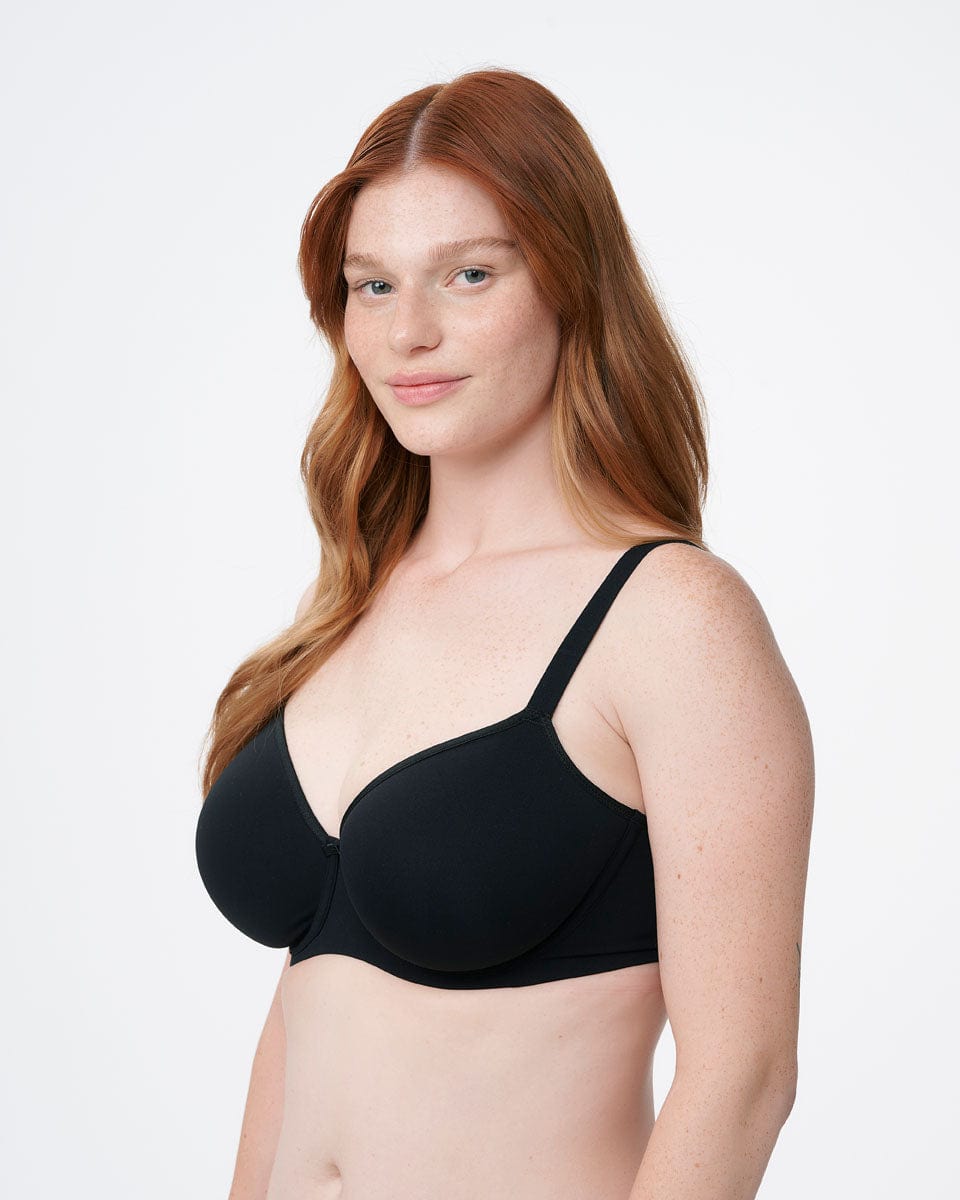 חזיית ללא ריפוד עם ברזלים עד למידות גדולות - BLACK – תמונה 5