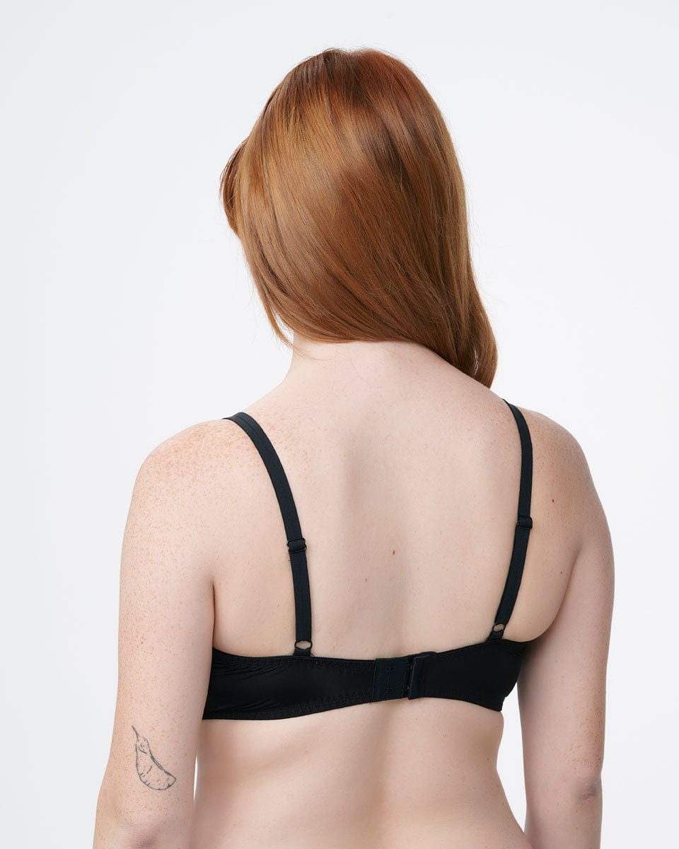 חזיית ספייסר ג'קארד בדוגמה פרחונית - BLACK – תמונה 3