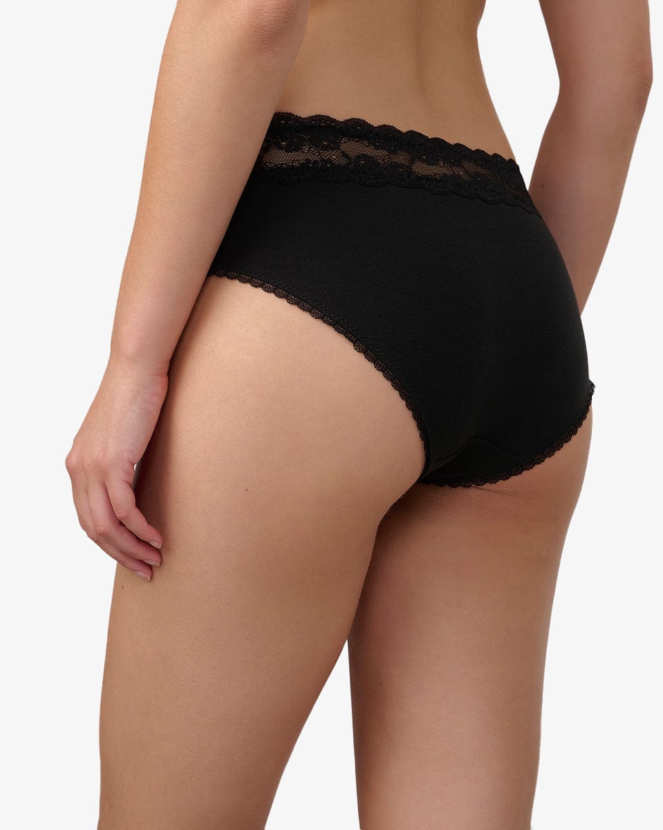 תחתון כותנה מידי - BLACK – תמונה 3