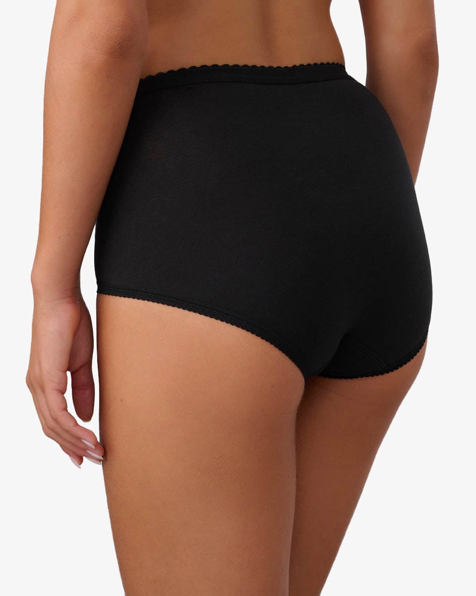 תחתון כותנה מקסי - BLACK – תמונה 3