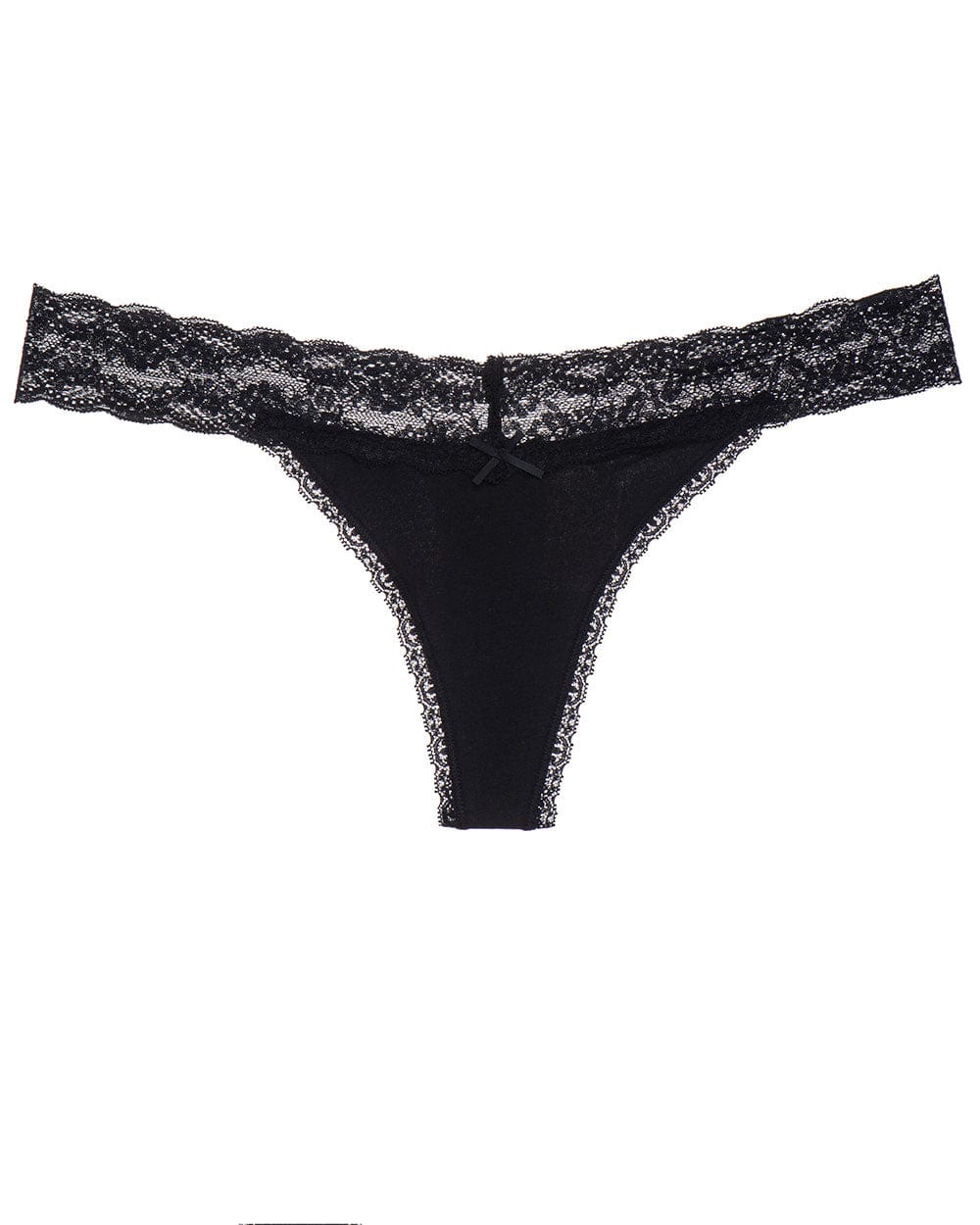 תחתון כותנה חוטיני - BLACK – תמונה 4