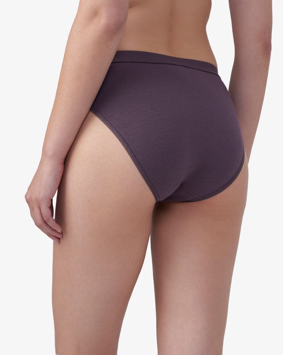 תחתון כותנה ביקיני הי-לג - CHOCOLATE – תמונה 3