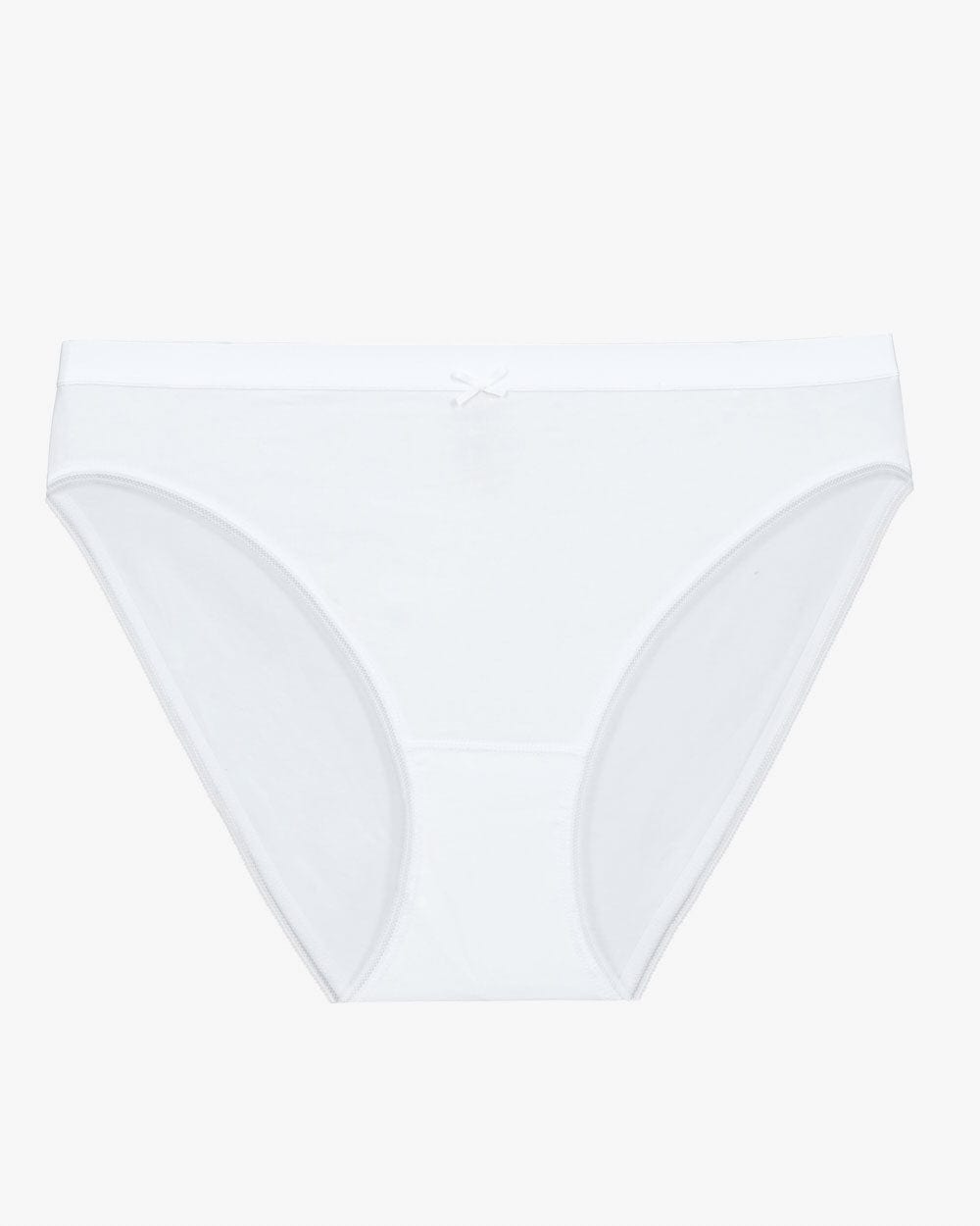 תחתון כותנה ביקיני הי-לג - WHITE – תמונה 4