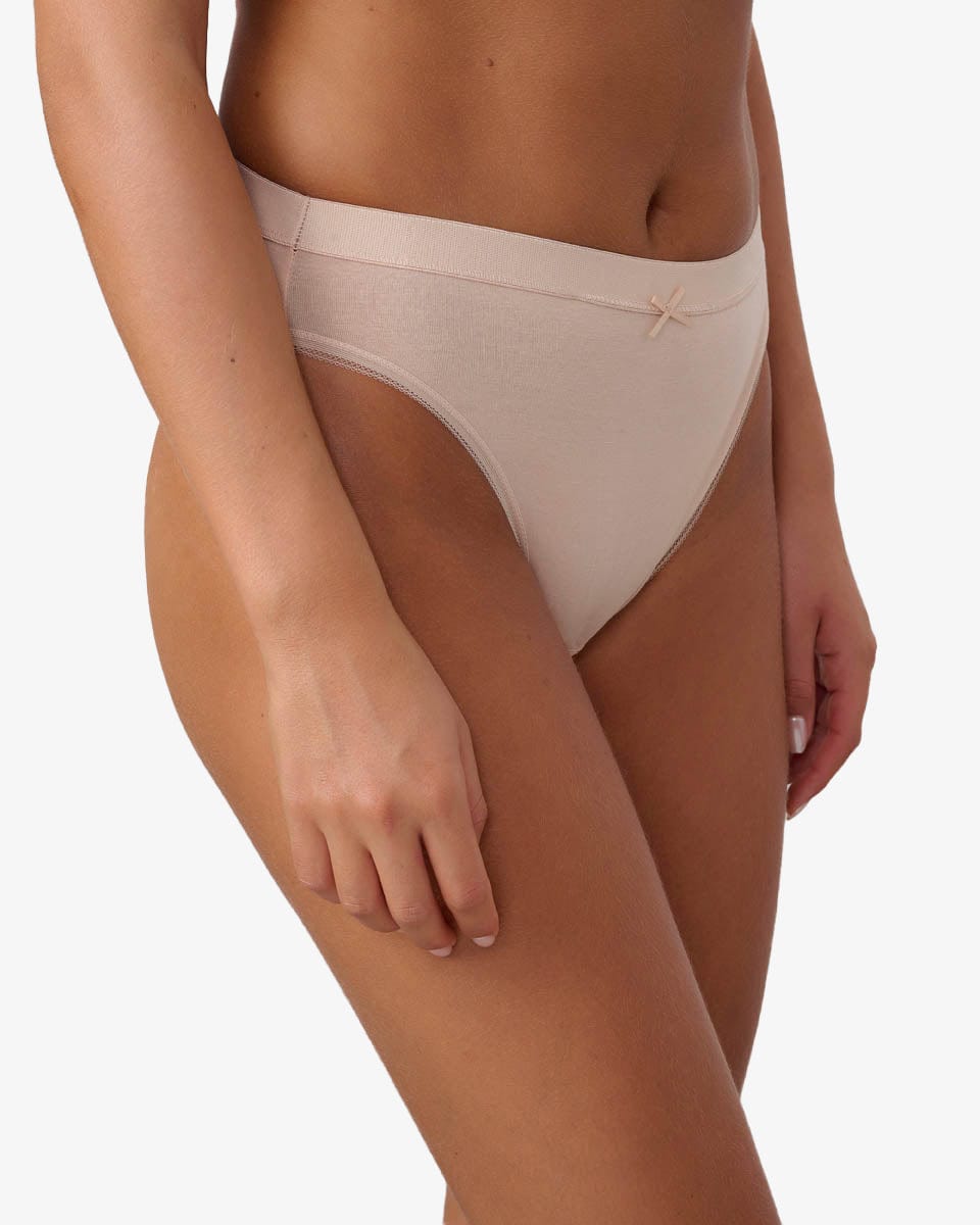 תחתון כותנה ביקיני הי-לג - NATURAL – תמונה 2