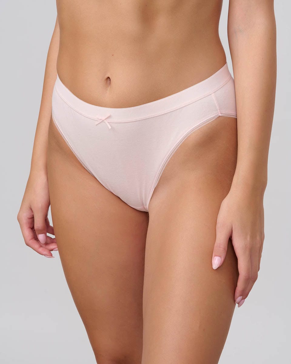 תחתון כותנה ביקיני הי-לג - LIGHT PINK – תמונה 2