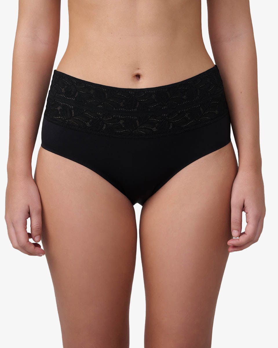 תחתוני מידי Invisible בשילוב תחרה - BLACK – תמונה 1