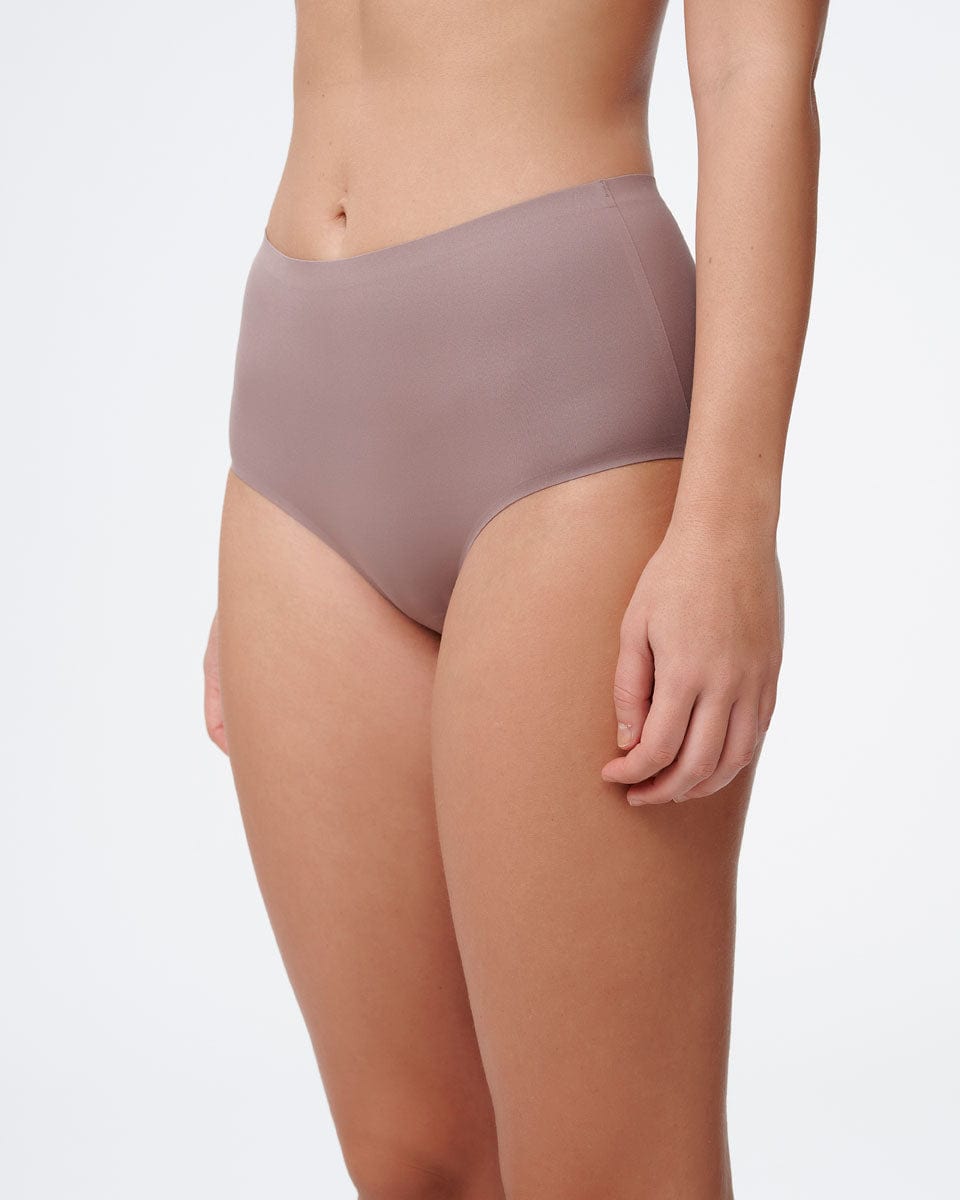 תחתוני מקסי Invisible בגזרה גבוהה - SMOKED BROWN – תמונה 2