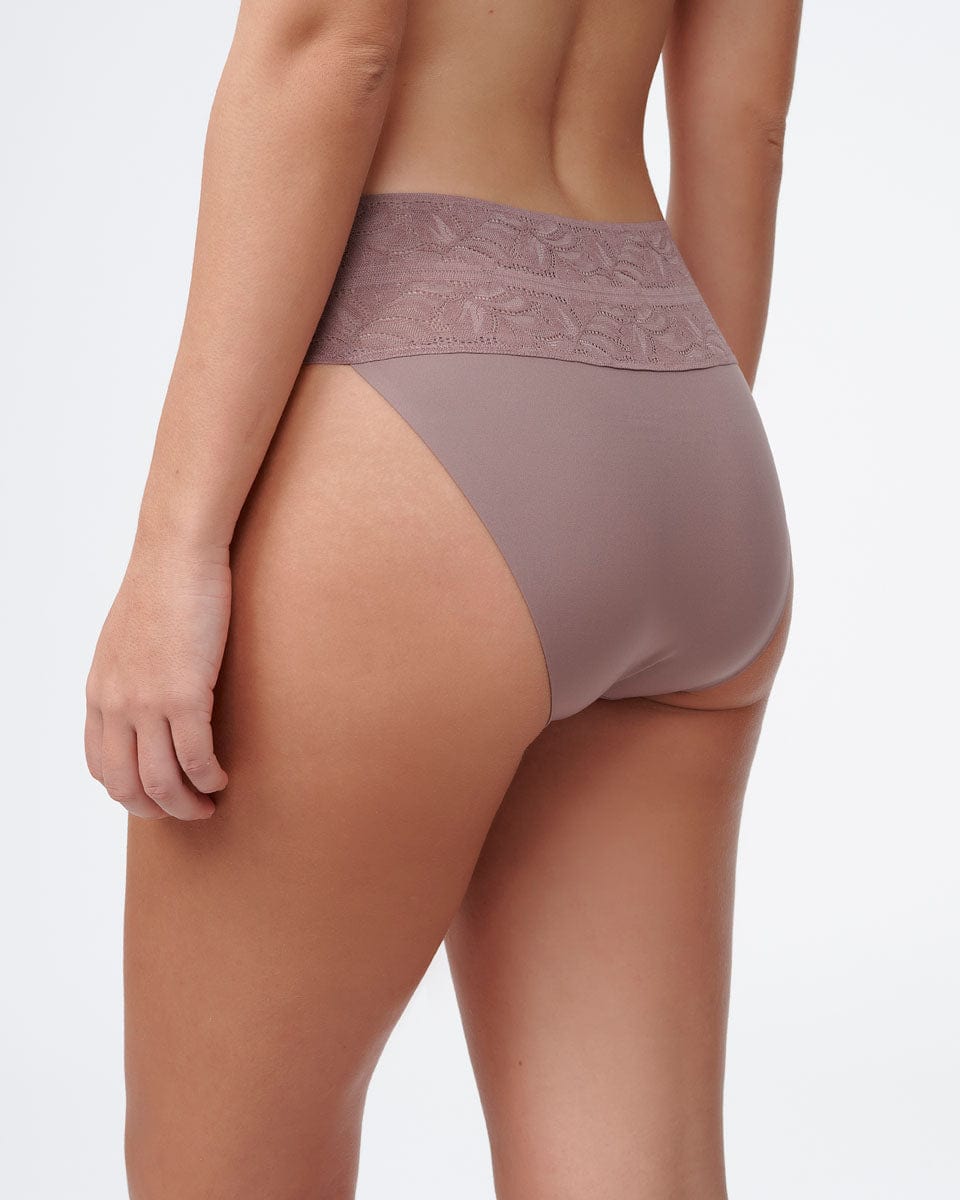 תחתוני ביקיני Invisible בשילוב תחרה - SMOKED BROWN – תמונה 4