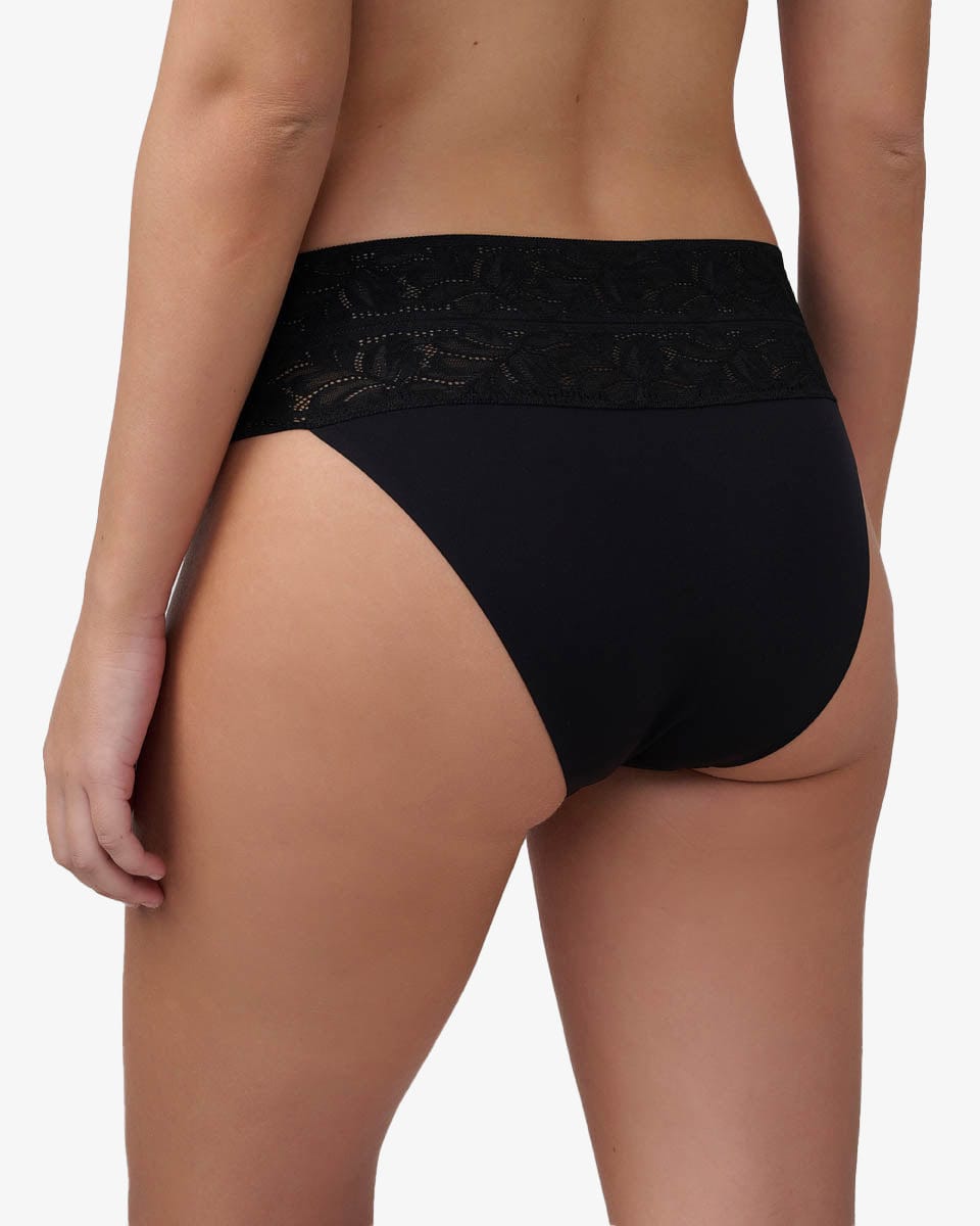 תחתוני ביקיני Invisible בשילוב תחרה - BLACK – תמונה 3