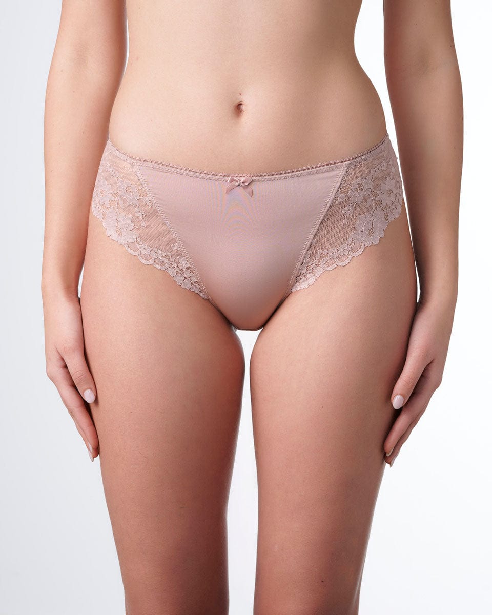 תחתון מיקרופייבר ביקיני בשילוב תחרה - DEEP BLUSH – תמונה 1