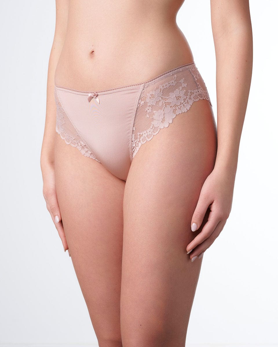 תחתון מיקרופייבר ביקיני בשילוב תחרה - DEEP BLUSH – תמונה 2