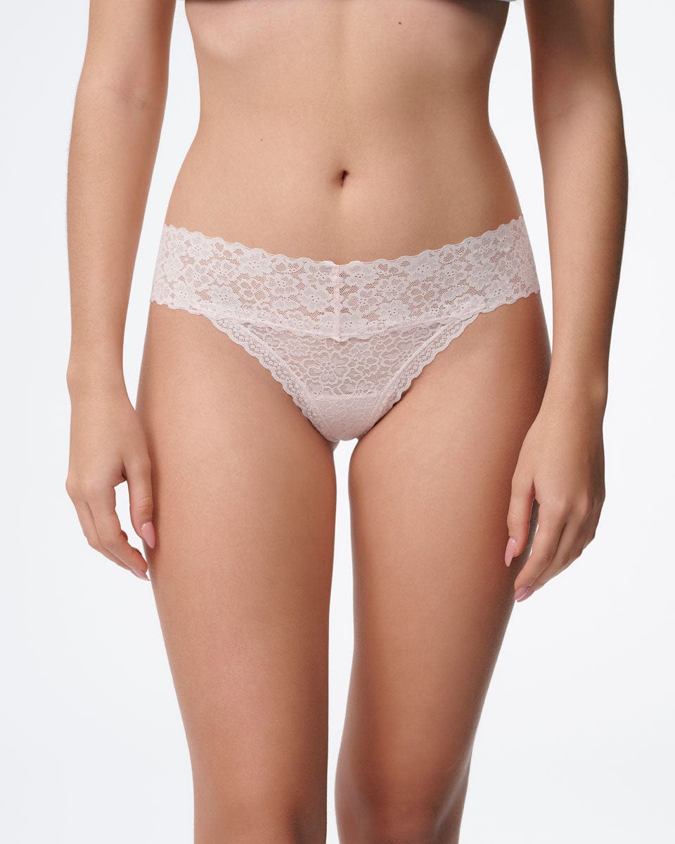 תחתון תחרה חוטיני - LIGHT PINK – תמונה 1