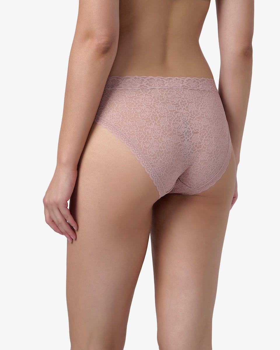 תחתון תחרה ביקיני - SMOKED PINK – תמונה 2