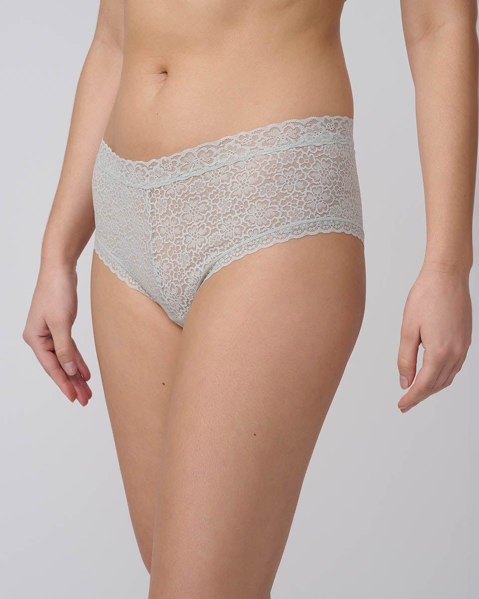 תחתון בגזרת בוקסר מתחרה פרחונית - PALE AQUA – תמונה 2