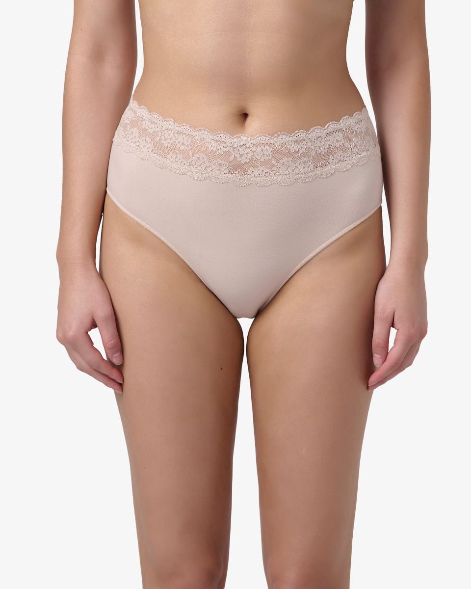 תחתון סימלס מידי בשילוב תחרה רחבה - POWDER – תמונה 1