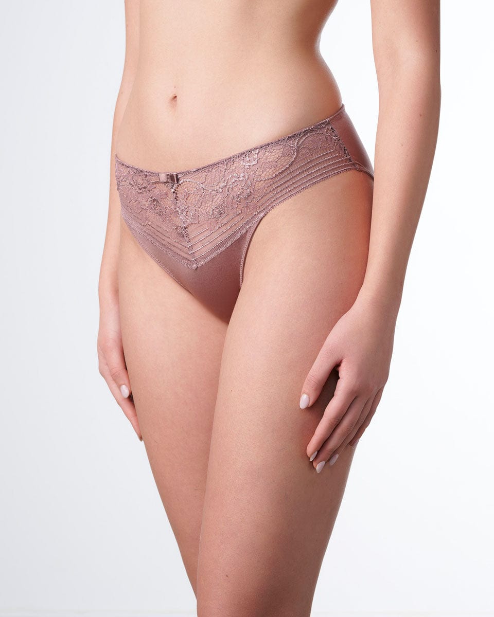 תחתון ביקיני מיקרו סרט תחרה ישר - DESERT ROSE – תמונה 2