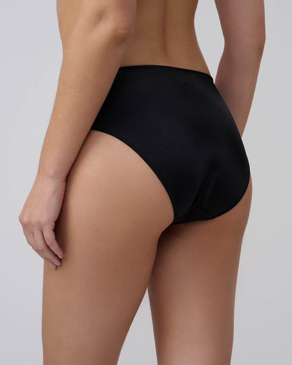 תחתון ביקיני מיקרו סרט תחרה ישר - BLACK – תמונה 3