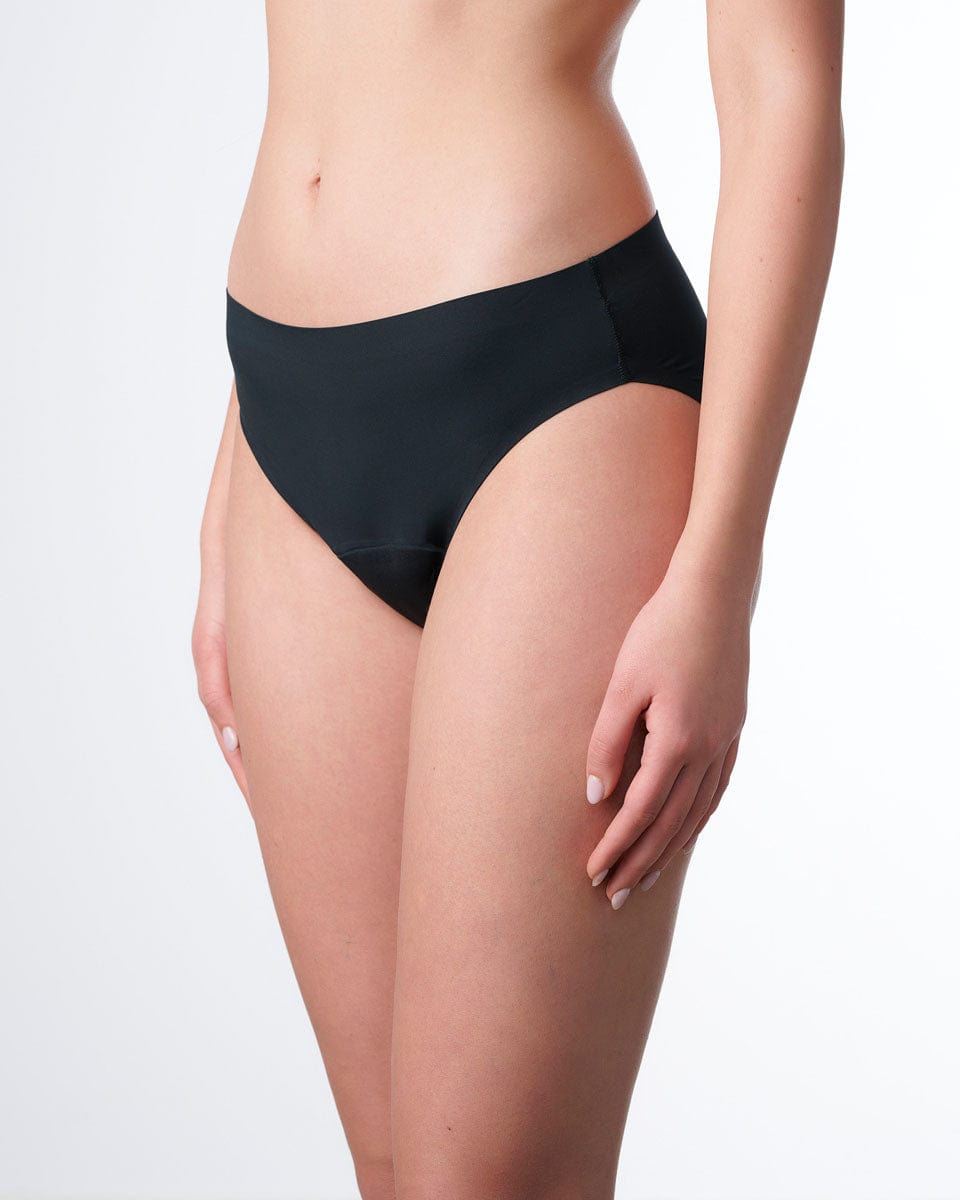 תחתון מחזור ביקיני מיקרופייבר ספיגה גבוהה - BLACK – תמונה 2