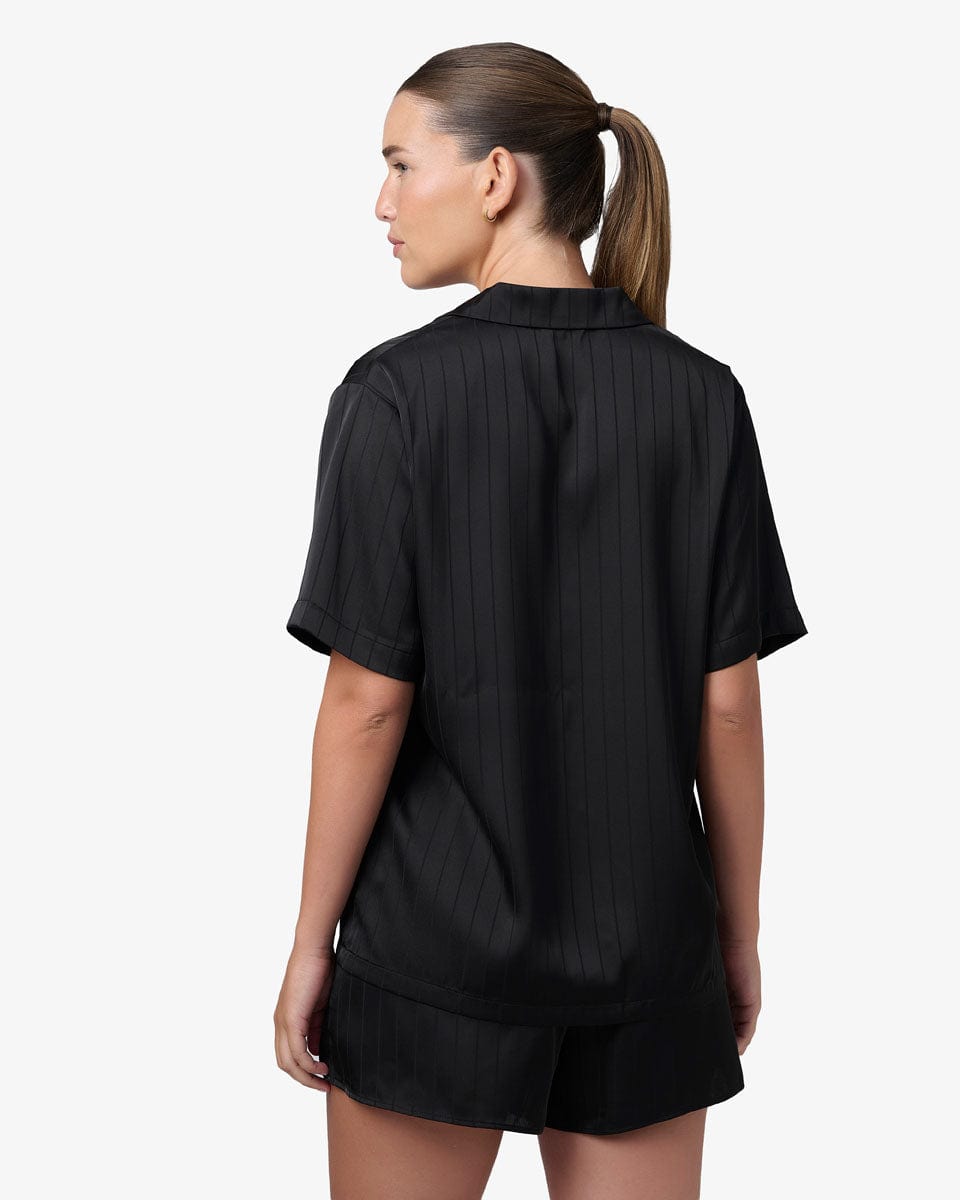 סט פיג'מה סאטן פסים