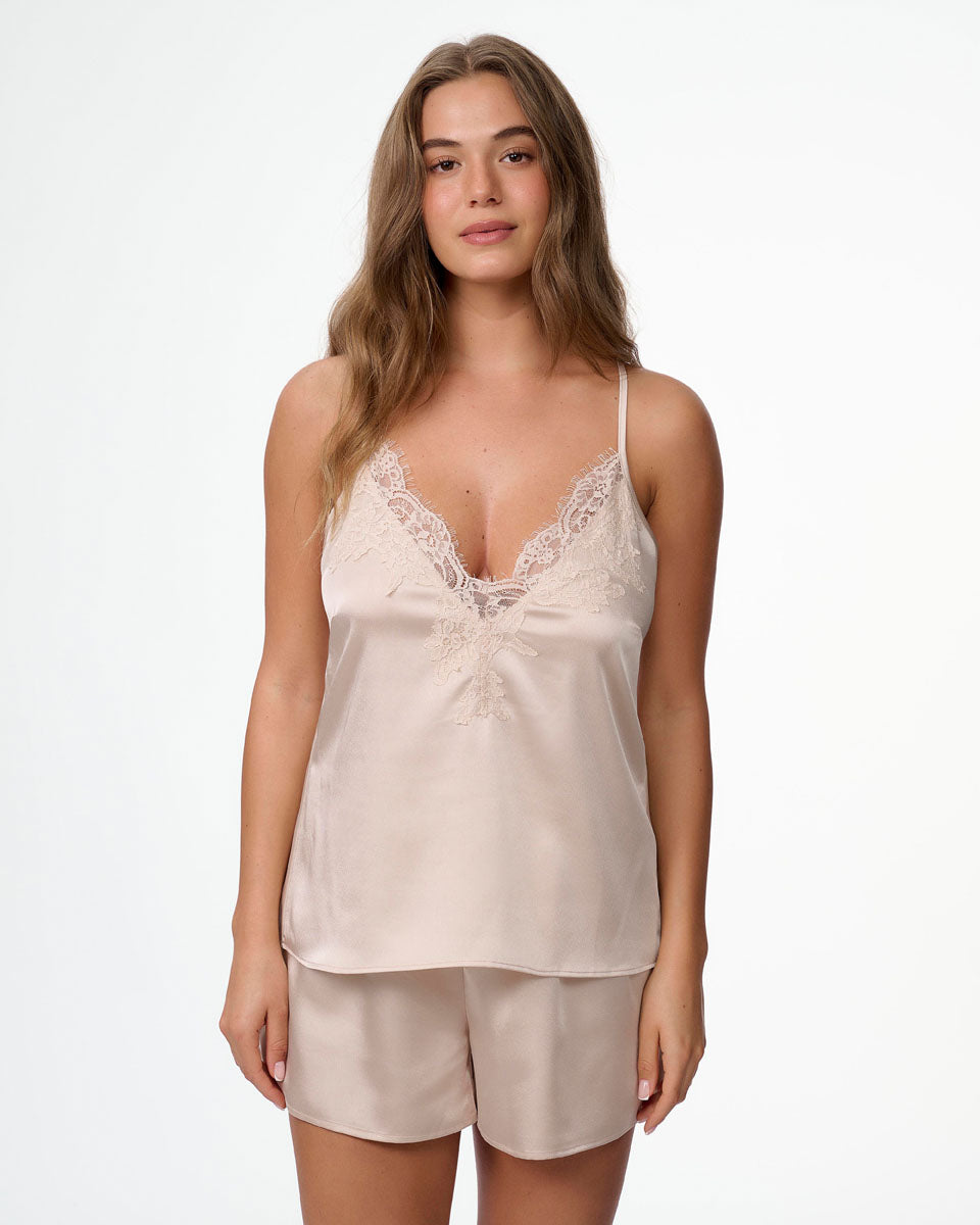 סט בייבי דול סאטן בשילוב תחרה עשירה - SHELL